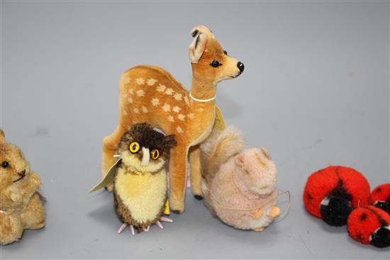 Eight small vintage Steiff soft toys